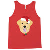 golden retriever dog with red santa's hat Tank Top