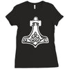 thors hammerretro viking norse fashion cool Ladies Fitted T-Shirt