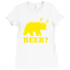 beer t shirt bear plus deer funny tee drinking college humor party shi Ladies Fitted T-Shirt