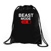 beast mode activated Drawstring Bags