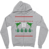 ugly dinosaur christmas Zipper Hoodie