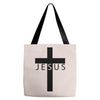 jesus cross Tote Bags