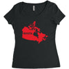 Canada Continent Roots Women's Triblend Scoop T-shirt