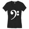bass cleff funny Women's V-Neck T-Shirt