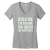 kiss me i'm drunk or irish Women's V-Neck T-Shirt