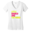 little boobed and tattoed Women's V-Neck T-Shirt