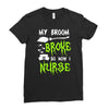 my broom broke! so now i nurse Ladies Fitted T-Shirt