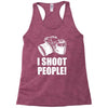 i shoot people Racerback Tank