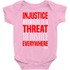 injustice anywhere is a threat Baby Bodysuit