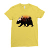 Bear Adventure With Roses Ladies Fitted T-Shirt