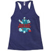 by the power of literature Racerback Tank