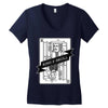 king and skull Women's V-Neck T-Shirt