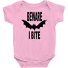 beware i bite Baby Bodysuit