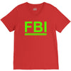 mens fbi print casual slim V-Neck Tee