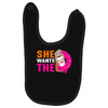 She Wants The D - Dunkin Donuts Baby Bibs
