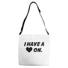 i have a heart on Adjustable Strap Totes