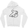 mickey pistol hands gun hip hop mens r&amp;b gangsta banksy grey t shirt s Zipper Hoodie