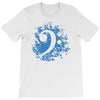 bass clef in blue T-Shirt