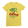 Daddy Hiking Buddy Mountains Ladies Fitted T-Shirt