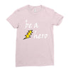 be a hero logo white Ladies Fitted T-Shirt