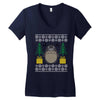 totoro ugly christmas Women's V-Neck T-Shirt