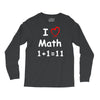 kids boys childrens i love math 1+1=11 funny Long Sleeve Shirts