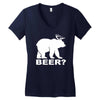 new bear deer beer funny Women's V-Neck T-Shirt