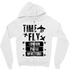 TIME TO FLY TO LONDON PARIS NEW YORK Zipper Hoodie