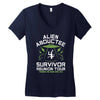 alien abductee survivor tour ufo nerd geek comic funny Women's V-Neck T-Shirt