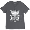 Queens Are Born In February V-Neck Tee