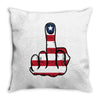 Middle Finger USA Flag Throw Pillow
