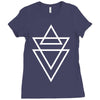 triangle printed Ladies Fitted T-Shirt