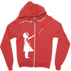 banksy style Zipper Hoodie