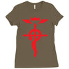 fma full metal alchemist cross inspired ladies Ladies Fitted T-Shirt