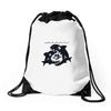 big shark little fish Drawstring Bags