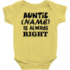personalised auntie Baby Onesie
