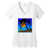 florida palm trees sunset Women's V-Neck T-Shirt