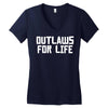 outlaws for life Women's V-Neck T-Shirt