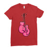 boxing gloves breast cancer Ladies Fitted T-Shirt