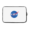 lies nasa logo Laptop sleeve