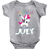 july born unicorns Baby Bodysuit