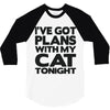 plans with my cats tonight 3/4 Sleeve Shirt