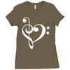 music heart rock baseball Ladies Fitted T-Shirt