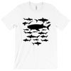 shark chart light blue t shirt T-Shirt