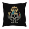 summer skull Throw Pillow