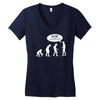 banksy funny human evolution indie Women's V-Neck T-Shirt