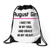 August Girl Drawstring Bags