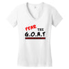 the goat white t shirt greatest of all time basketball baseball footba Women's V-Neck T-Shirt