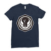 white and black Ladies Fitted T-Shirt