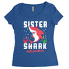 sister shark doo doo doo family matching Women's Triblend Scoop T-shirt